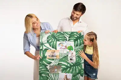 Green Monstera Leaf Cork Note Board