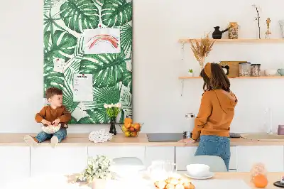 Green Monstera Leaf Cork Note Board