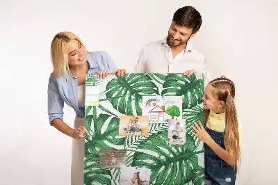 Green Monstera Leaf Cork Note Board