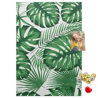 Green Monstera Leaf Cork Note Board