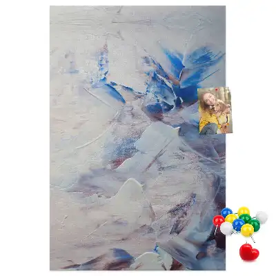 Painted abstraction cork pin board