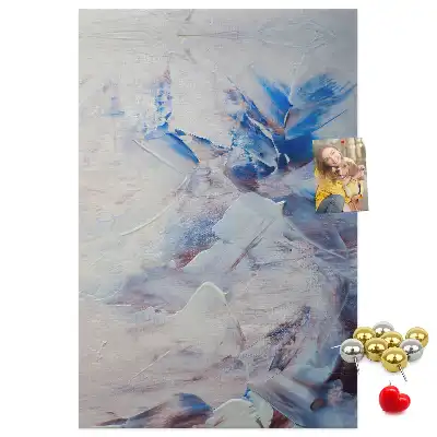 Painted abstraction cork pin board