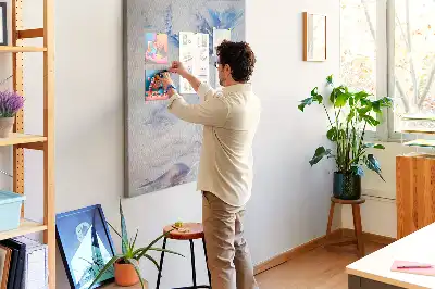 Painted abstraction cork pin board