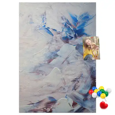 Painted abstraction cork pin board