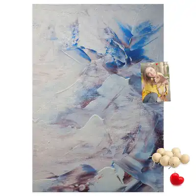 Painted abstraction cork pin board