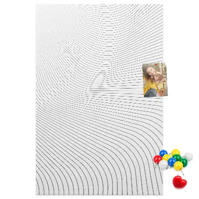 Gray Lines Cork Memo Board