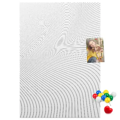 Gray Lines Cork Memo Board