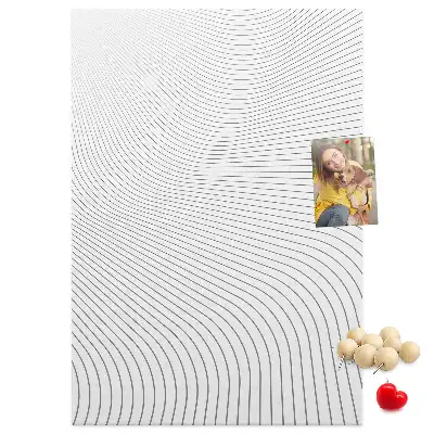 Gray Lines Cork Memo Board