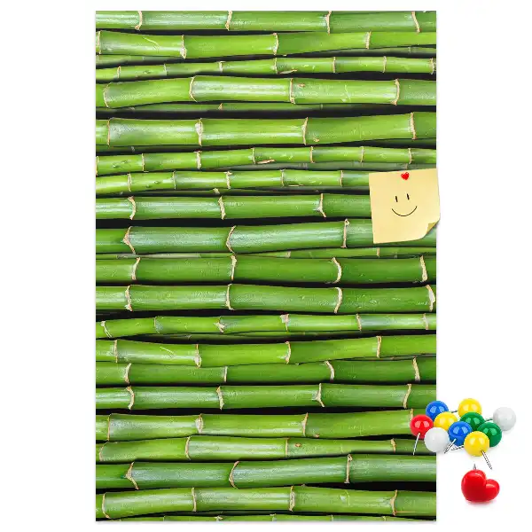 Bamboo and cork wall pin board