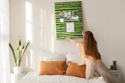 Bamboo and cork wall pin board