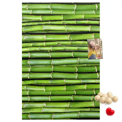 Bamboo and cork wall pin board