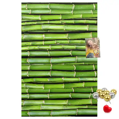 Bamboo and cork wall pin board