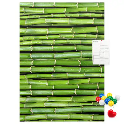 Bamboo and cork wall pin board