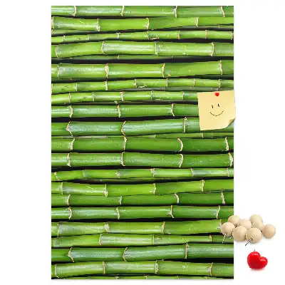 Bamboo and cork wall pin board