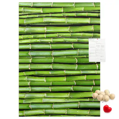 Bamboo and cork wall pin board