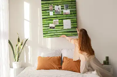 Bamboo and cork wall pin board