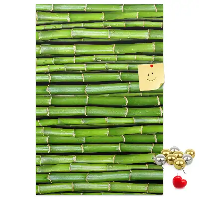 Bamboo and cork wall pin board