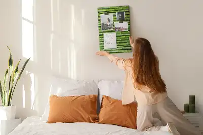 Bamboo and cork wall pin board