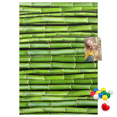Bamboo and cork wall pin board
