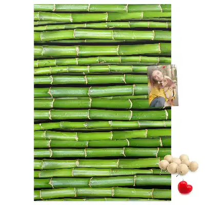 Bamboo and cork wall pin board