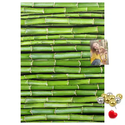 Bamboo and cork wall pin board