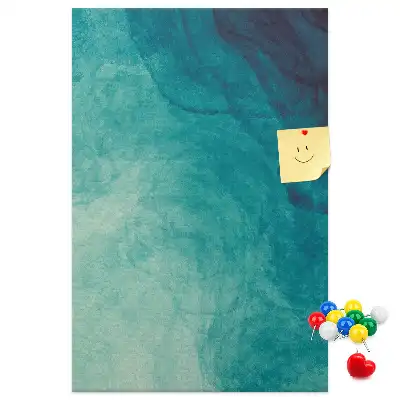 Cork Note Board Abstraction in sea colors