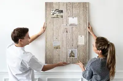 Wooden Parquet Style Cork Pin Board