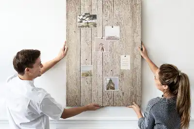 Wooden Parquet Style Cork Pin Board