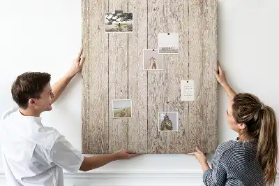 Wooden Parquet Style Cork Pin Board