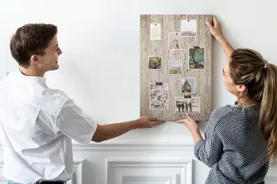 Wooden Parquet Style Cork Pin Board