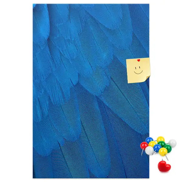 Parrot feathers cork pin board
