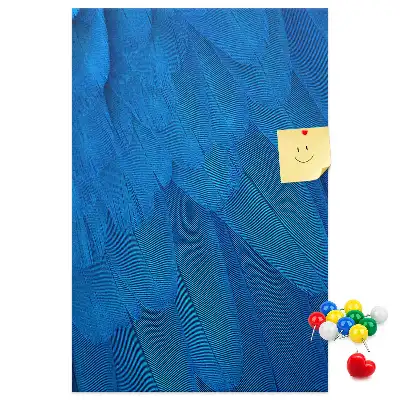 Parrot feathers cork pin board
