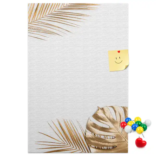 Gold Leaves Wall Cork Memo Board
