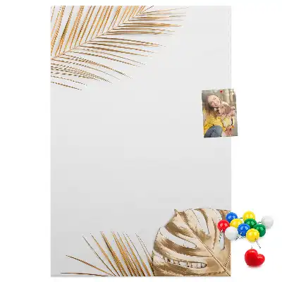Gold Leaves Wall Cork Memo Board