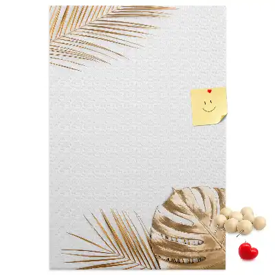 Gold Leaves Wall Cork Memo Board