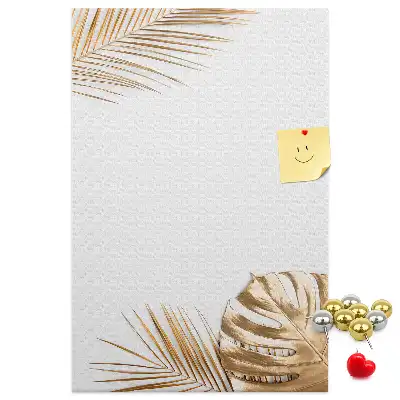 Gold Leaves Wall Cork Memo Board
