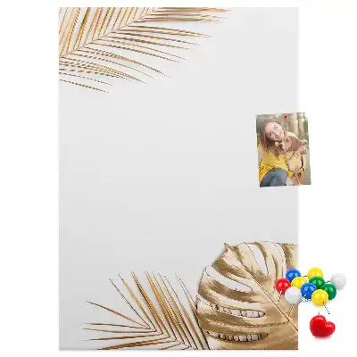 Gold Leaves Wall Cork Memo Board