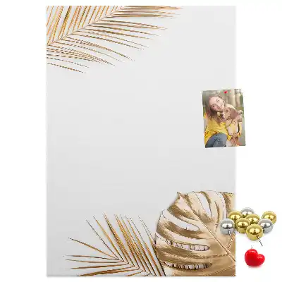 Gold Leaves Wall Cork Memo Board