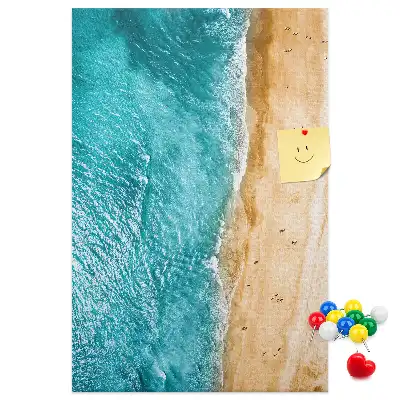 Cork pin board Seaside beach