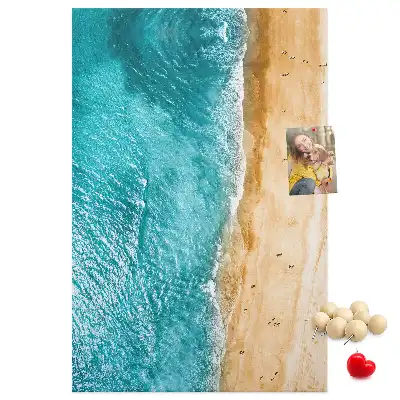 Seaside beach cork pin board