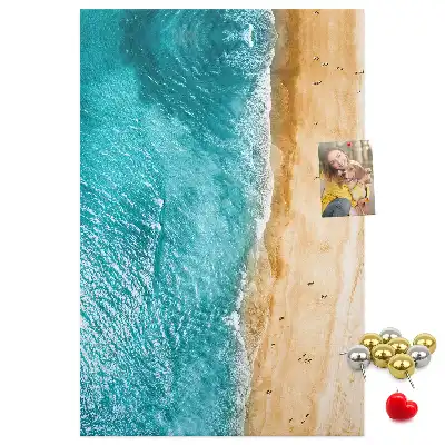 Seaside beach cork pin board