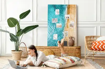 Seaside beach cork pin board