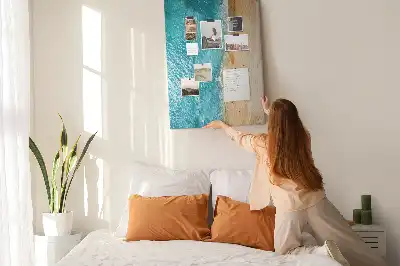Cork pin board Seaside beach