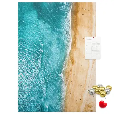 Cork pin board Seaside beach