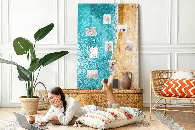 Cork pin board Seaside beach