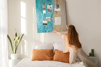 Seaside beach cork pin board