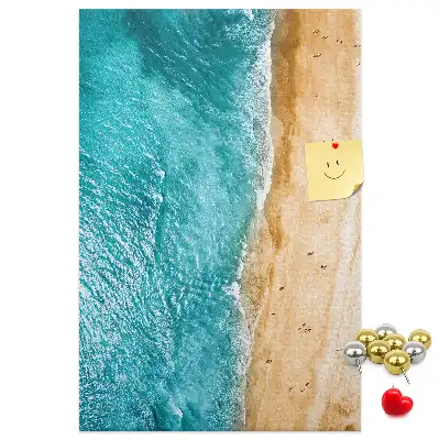 Seaside beach cork pin board