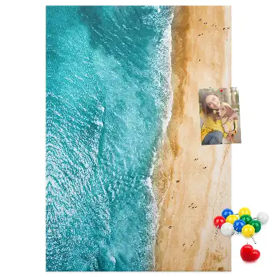 Seaside beach cork pin board
