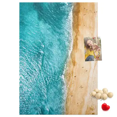 Seaside beach cork pin board