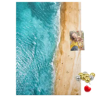Seaside beach cork pin board